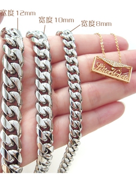 不掉色包链条带配件包肩带配件宽斜背带单肩带粗链条包银色包链条