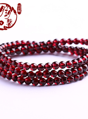 酒红石榴石民族风首饰品水晶手链