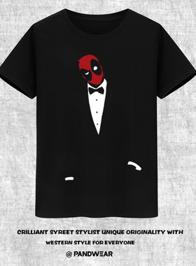 新款漫威创意印花电影死侍Deadpool周边男士短袖t恤神盾局Marve