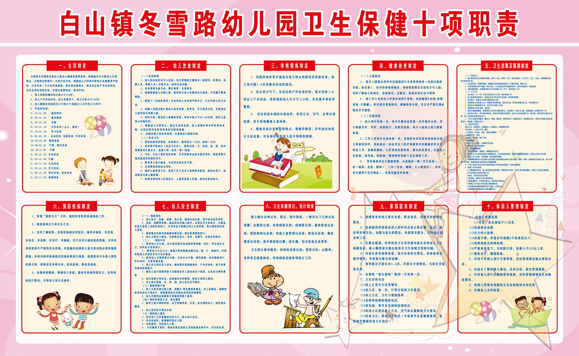 580海报展板墙画写真喷绘537幼儿园卫生保健十项职责