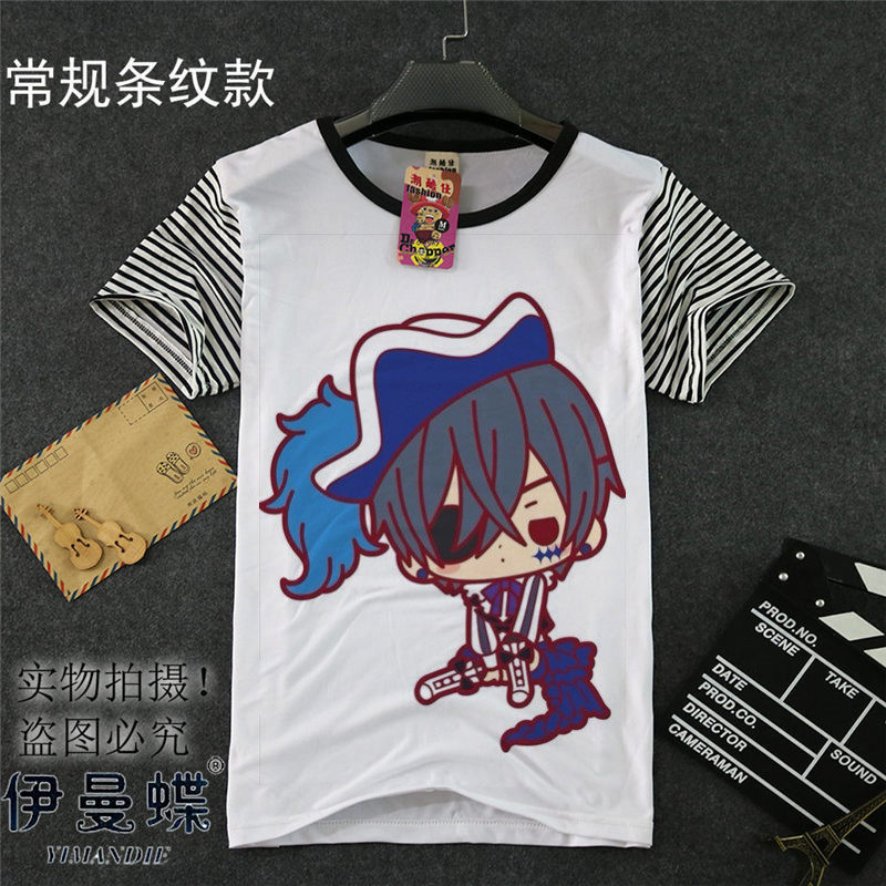 Kuroshitsuji T-shirt Charles Sebastian Glenelg periphery Japan Anime costume Men short sleevein the Men's clothing, T-shirt  category - from Buy2taobao.com to provide professional Taobao agent buy service