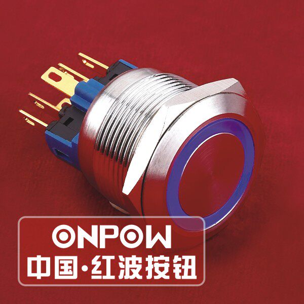 红波不锈钢金属按钮 开孔22mm LAS1-GQ22 白色环形灯各种电压