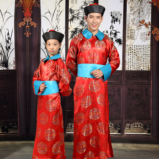 儿童清朝大公公服装太监侍卫服官服亲子装轿夫服舞台演出服装摄影
