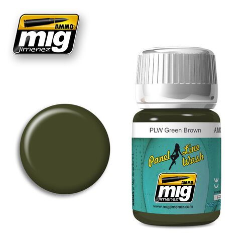 钢铁苍穹 AMMO MIG 1612 战机专用绿褐色渍洗渗线液 35毫升