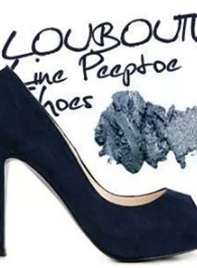 专柜女鞋防水台鱼嘴高跟鞋蓝黑色春夏秋季性感鞋大小码34-42-43码