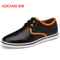 Aucom 2015 men men daily men's shoes casual shoes leather trends spell color Korean low shoes men