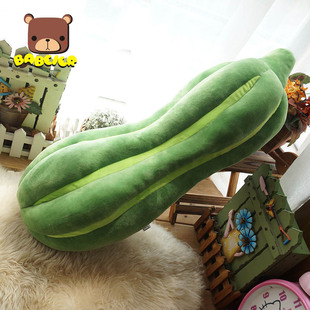 菜瓜毛绒玩具 菜瓜蔬菜卡通抱枕 丝瓜 长条抱枕 夹腿公仔毛绒玩具
