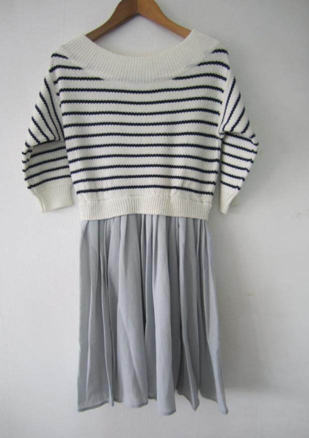 日系MER仙美秋款针织连衣裙