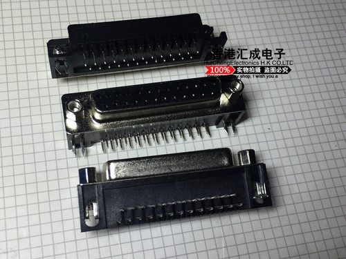DB25 DR25弯针母座 DB25母头 铜芯弯脚 卧式 双排孔 焊板式90度