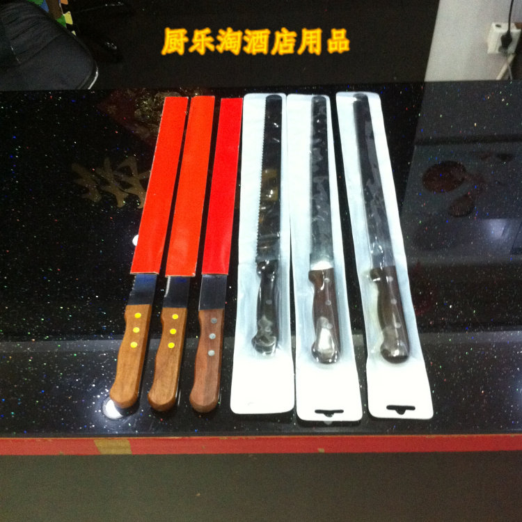 14寸蛋糕刀平口细粗齿直刀土司面包刀细齿面包切刀锯齿刀烘焙工具