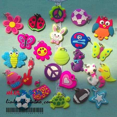 彩虹织机 diy硅胶挂坠 橡皮筋编手链 rainbow loom 配件随机10款