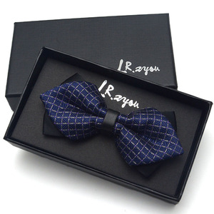 LRZYOU潮男士结婚新郎伴郎司仪西装韩版英伦喜庆时尚双层尖角领结