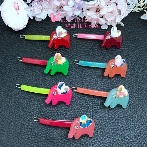 小象镶钻水晶韩版刘海夹