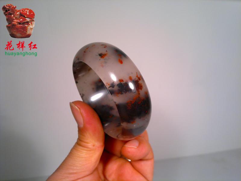 鸡血石手镯桂林鸡血玉手镯女士玉镯刘关张A货贵妃手镯 买1送5任选