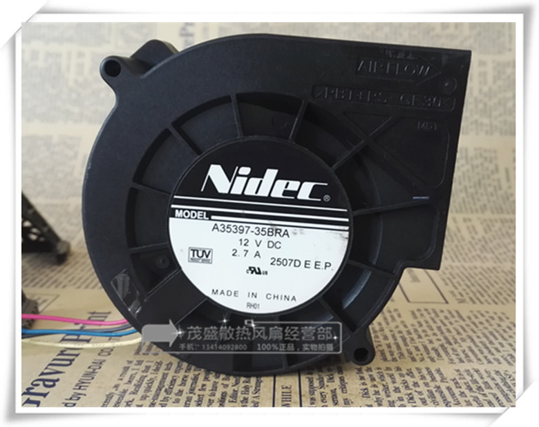 Nidec 9733 12V 2.7A A357-35BRA39 温控暴力散热风扇 涡轮鼓风机
