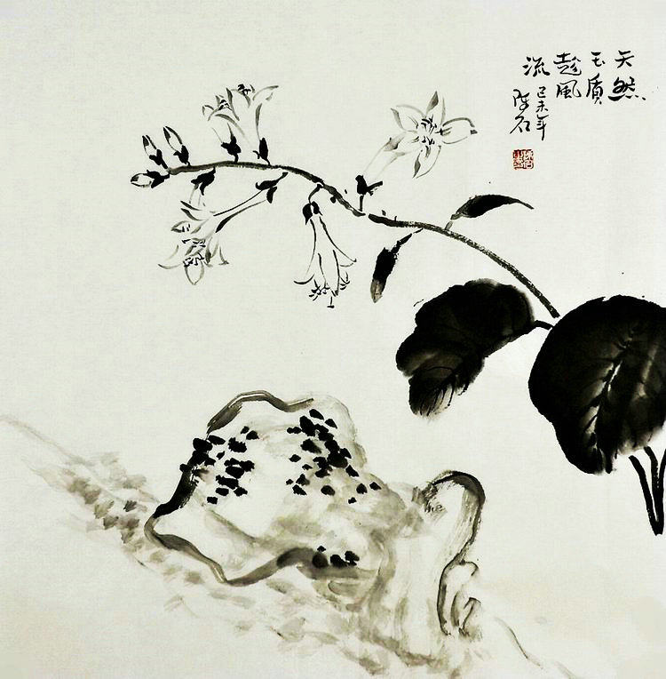 手绘办公室客厅玄关字画促销E052045陈石四尺斗方国画花鸟画玉兰