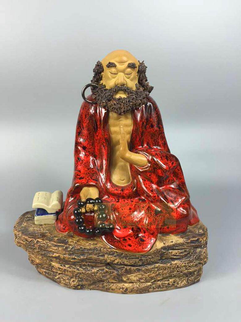 陶瓷工艺品石湾公仔家居装饰品礼品客厅招财摆件达摩坐禅促销