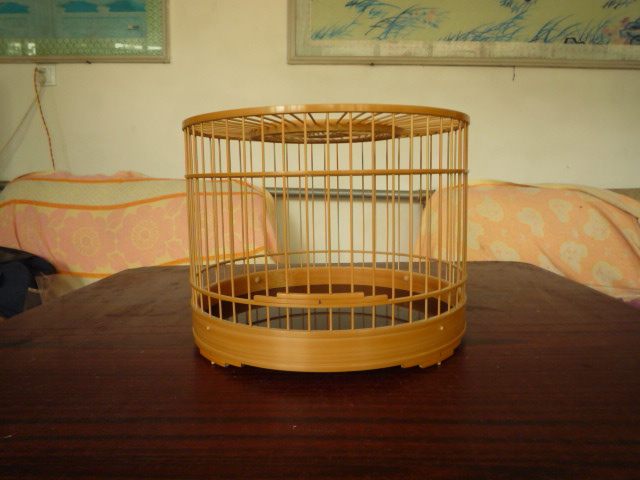 涿州张永华鸟笼鸟具 竹制鸟笼 竹制方肩托盘底靛颏笼