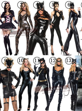 夜店DS服装漆皮款女王紧身猫女郎万圣节蒙面侠女服装钢管舞超人服