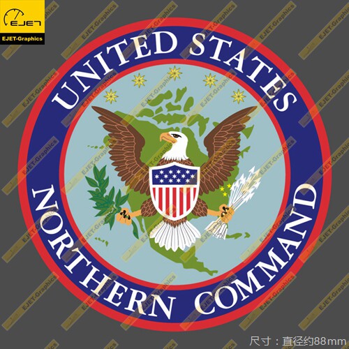 美国美国北方司令部个性新款徽章贴纸车贴飞行箱贴