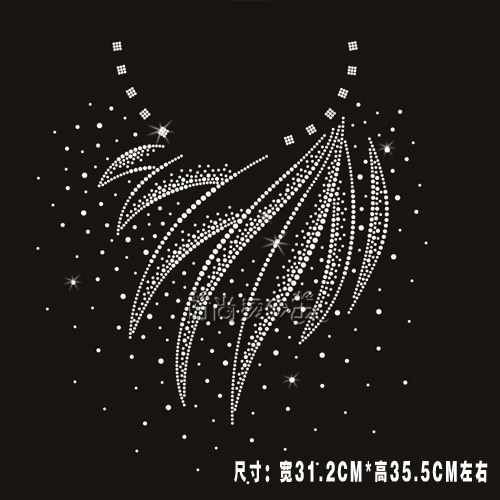 服装辅料烫钻图案成品大图新款毛衣羊绒衫领口烫钻贴水钻烫钻烫图