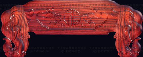 高清精雕图灰度图浮雕图电脑雕刻图精品象头如意靠头560x222新款
