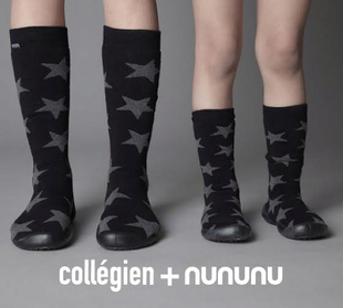 欧洲进口产地法国 Collegien NUNUNU 合作高筒星星亲子早室内教鞋