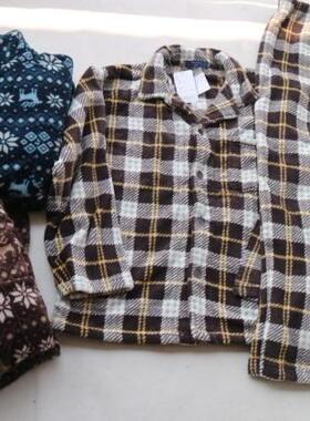 外贸情侣款珊瑚绒面料家居服睡衣套装长袖长裤加厚134673-08##