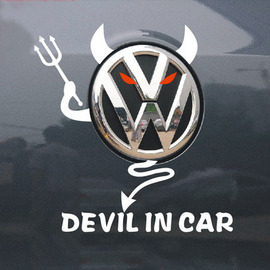 天使恶魔车贴  恶魔贴纸 车标车贴 适用于大众波罗 高尔夫后标贴