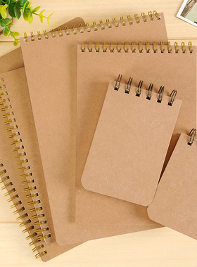 本木/自然线圈本 简约复古商务办公学生笔记本文具记事本日记本子