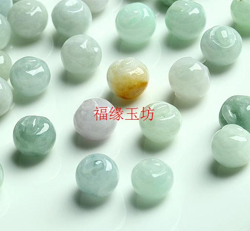 翡翠玉珠子散珠批a货玉石小手串珠材料DIY手链饰品小苹果配件