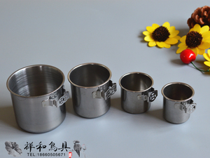 不锈钢食盒鸟碗绣眼画眉蜡嘴饮水器鸟具沙虫杯百灵八哥鸟笼水罐