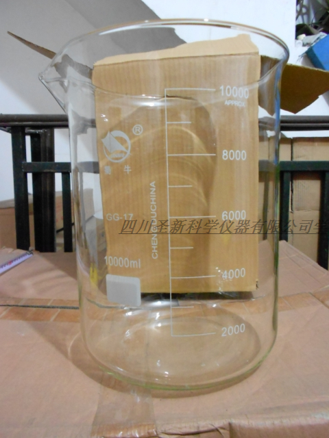 蜀牛烧杯 10000ml 刻度玻璃杯10升刻度烧杯10L烧杯20斤蜀牛烧杯