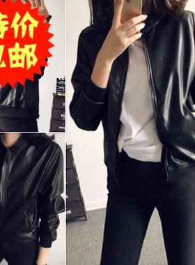 2025韩版春秋女装新品皮衣女短款夹克外套黑色机车皮衣开衫上衣潮