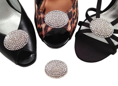 一双价 新款椭圆形 可拆卸满钻鞋扣SHOE CLPS 鞋饰品配件水钻鞋花