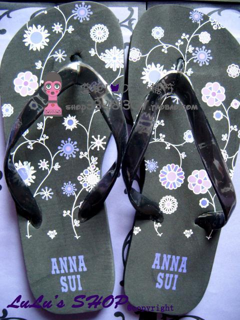 Anna sui安娜苏2010人字拖夹脚拖鞋魔女拖鞋舞蝶海滨沙滩拖鞋