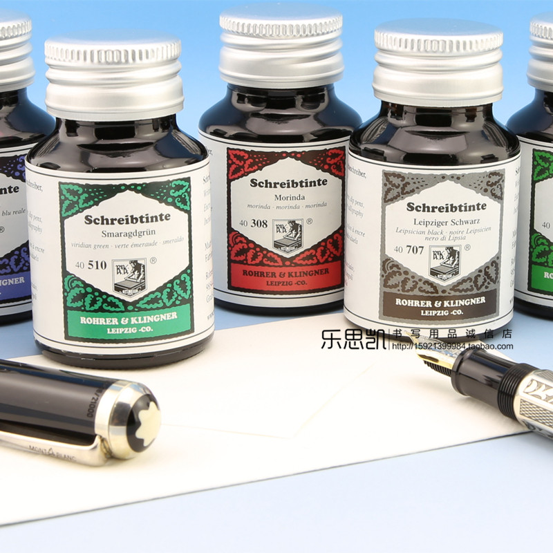 德国 rohrer&klingner 钢笔墨水 50ml 非碳素墨水 铁胆 防水墨水