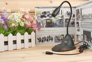 电脑语音聊天麦克风黑色全指向窗口对讲直播桌面会议室话筒带开关