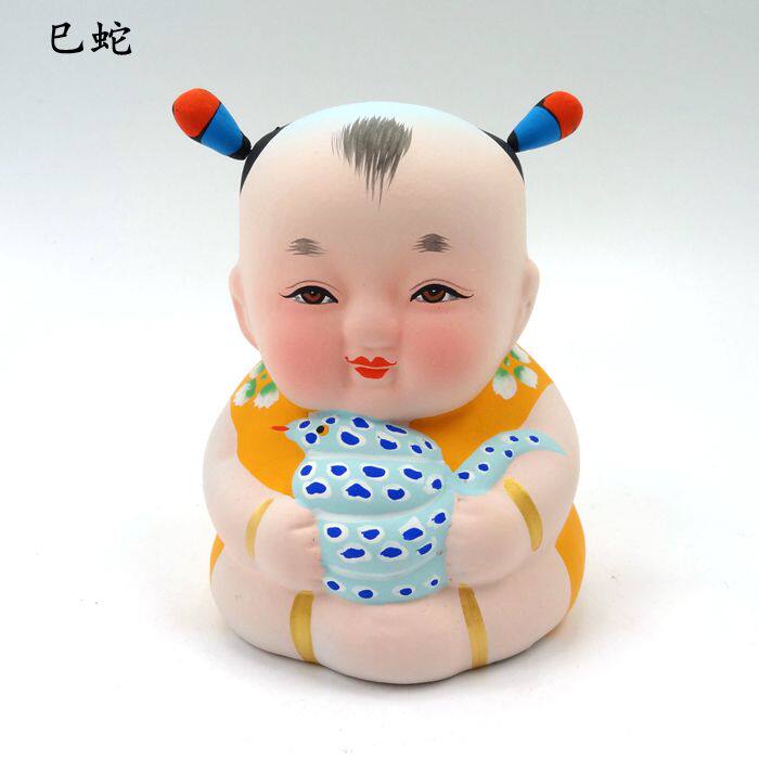 惠山泥人《十二生肖-巳蛇》手工艺品 送礼尚品 无锡特产生日礼物