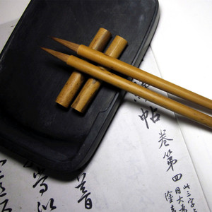爪黄飞电 莱州文宝山真品狼毫古法手作寸楷纯狼利器竹帽行囊笔