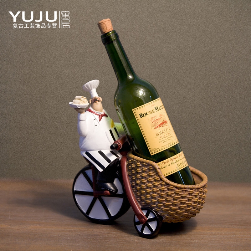 寓居欧式厨师酒架创意树脂红酒架时尚家居摆件酒柜个性葡萄酒架