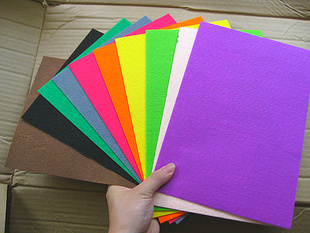 彩色不织布A4背胶20X30CM10色10张幼儿园教室装饰diy环境布置材料