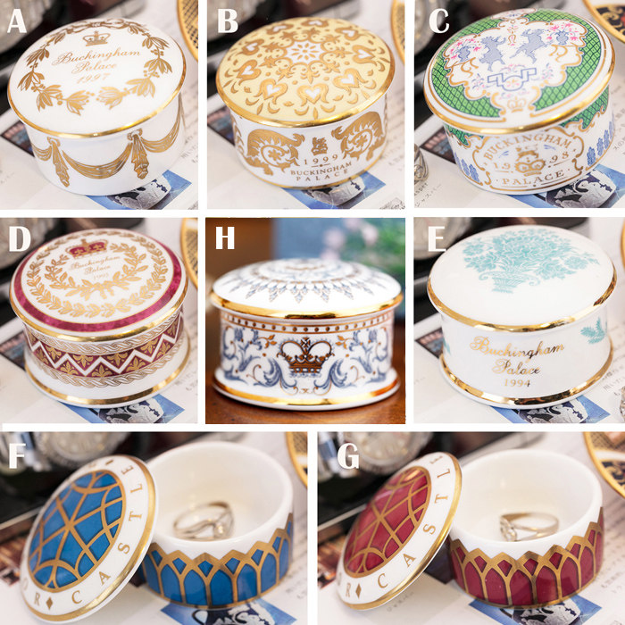 英国制Royal Collection 1994 1995 1999 1998生日骨瓷珠宝首饰盒