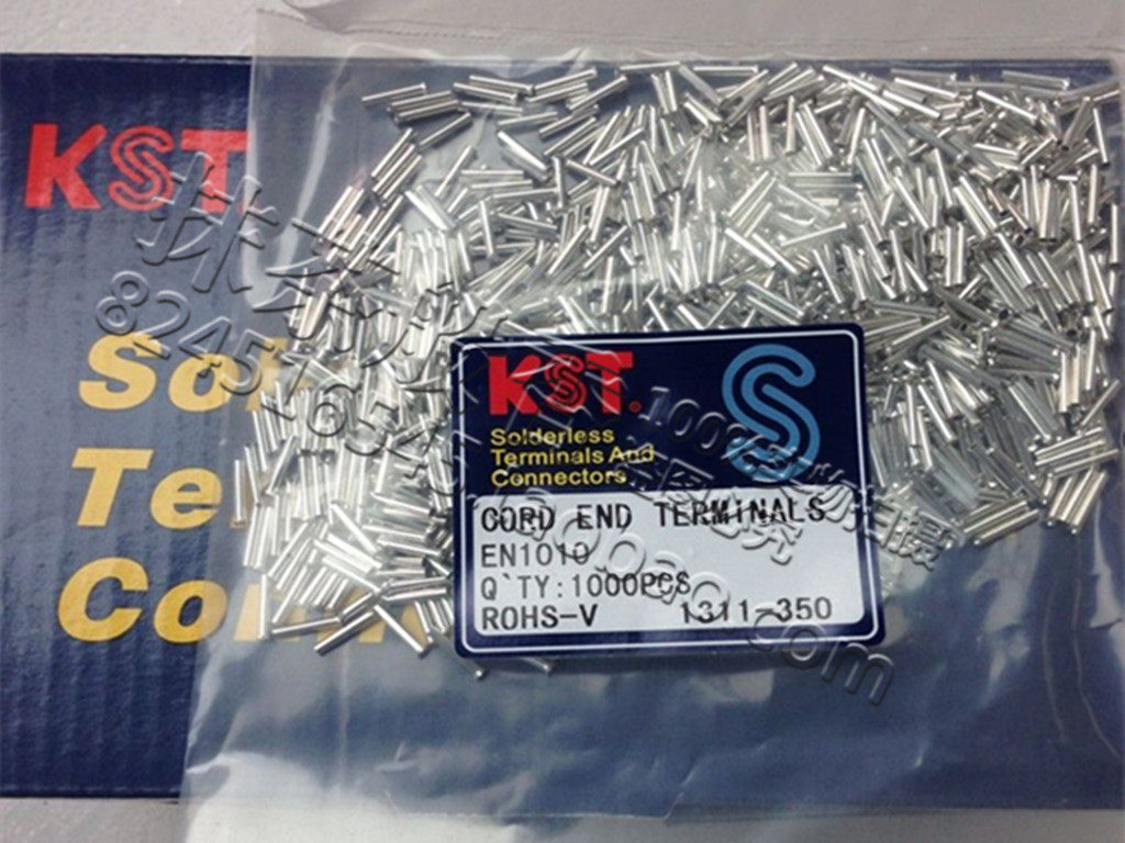 台湾健和兴KST欧式管形裸端子EN1010紫铜管接头 管型插针接线端子