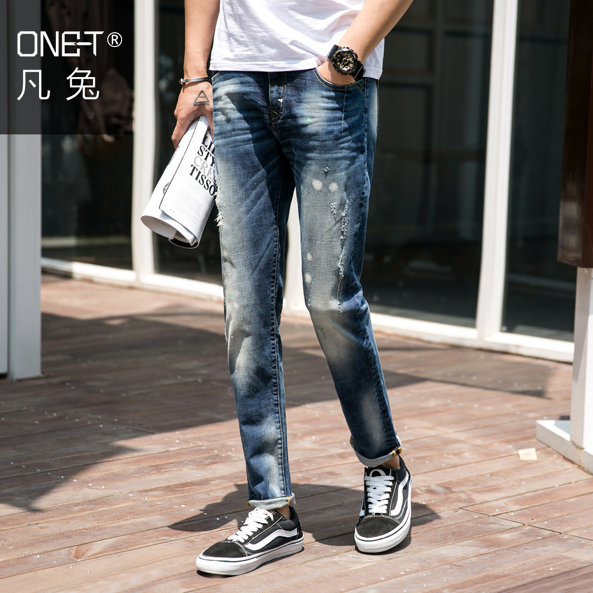 Jeans pour jeunesse ONET en coton pour automne - Ref 1483144 Image 1