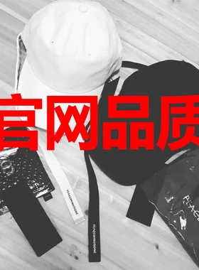 gd同款长带子帽子peaceminusone字母纯黑色黑色棒球鸭舌pmo弯檐帽