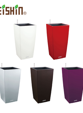 诚信SEISHIN 经典方柱自动浇灌花盆 懒人烤漆储蓄水浇吸水灌溉盆