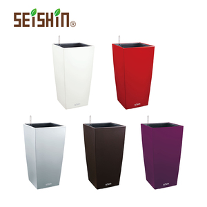 诚信SEISHIN 经典方柱自动浇灌花盆 懒人烤漆储蓄水浇吸水灌溉盆