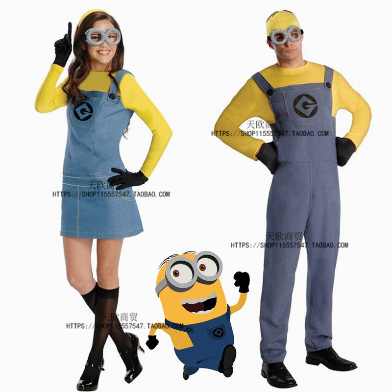 万圣节儿童演出服装亲子走秀神偷奶爸黄豆豆小黄人表演衣服