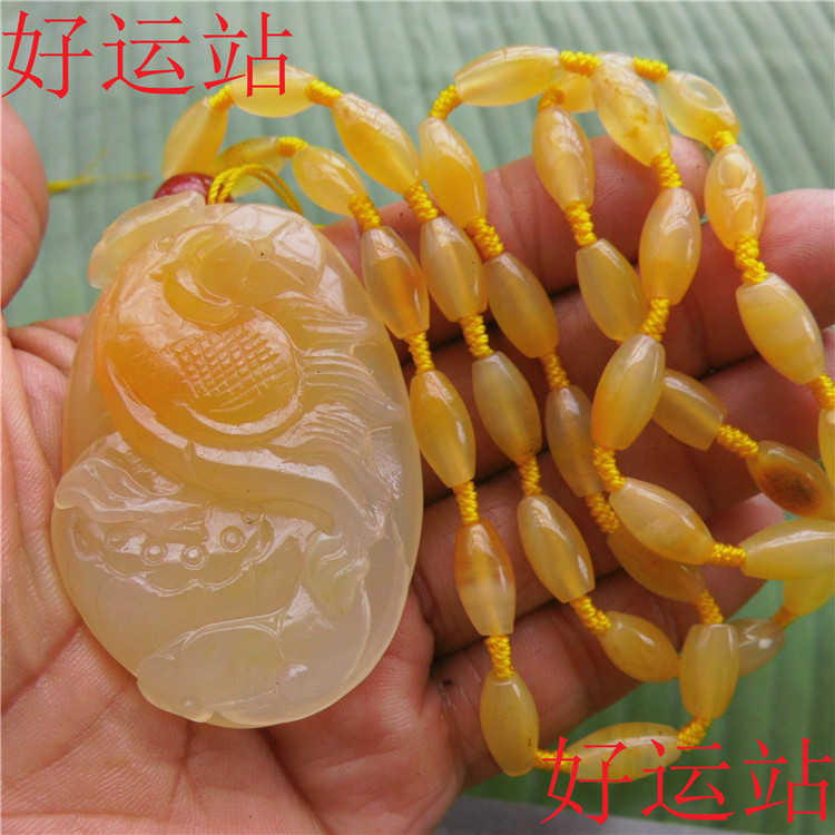 促销黄龙玉如意金鸡吊坠男女款玉颈饰
